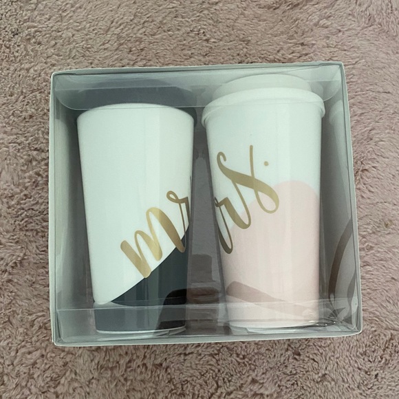 Mr & Mrs Double Wall Travel Tumblers - Picture 4 of 6